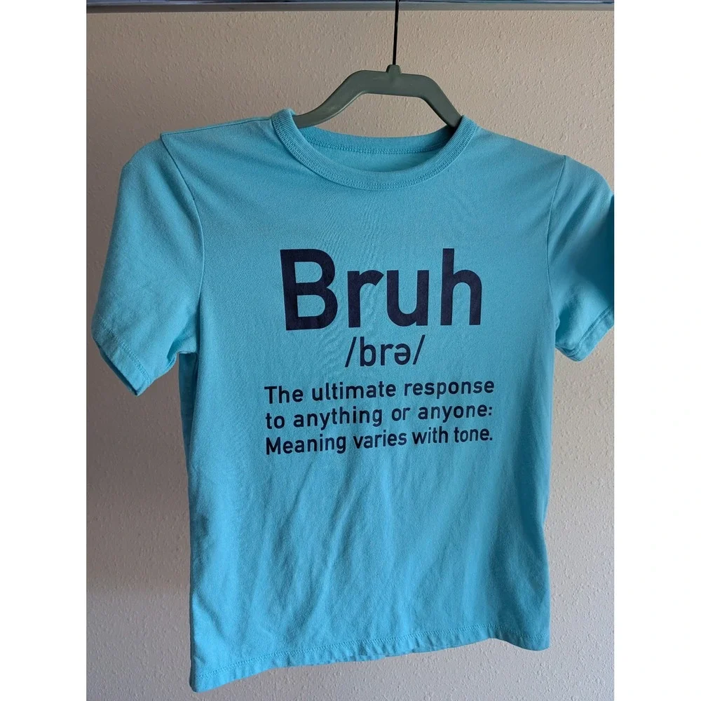 The Childrens Place Boys Bruh Definition‎ Graphic Tee Blue Size M 7/8 RN59284